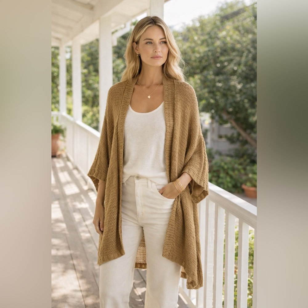 Calypso St Barth Honey Loose Knit Oversized Cardigan Size 0 - Picture 2 of 11